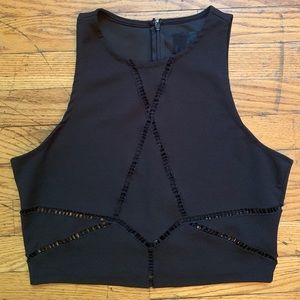 Black Cut-Out Crop Top